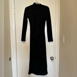 Elegant Black Long Sleeve Sweater Dress